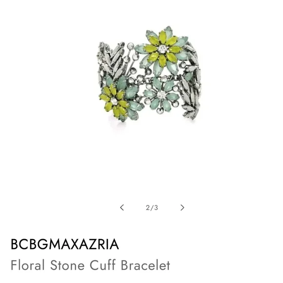 Bcbgmaxazria floral stone cuff bracelet - Picture 2 of 6